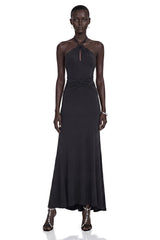 Mabel Black Backless Maxi Dress with CutOuts