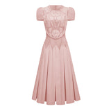 Maelle Pink Flower Embroidered Maxi Dress