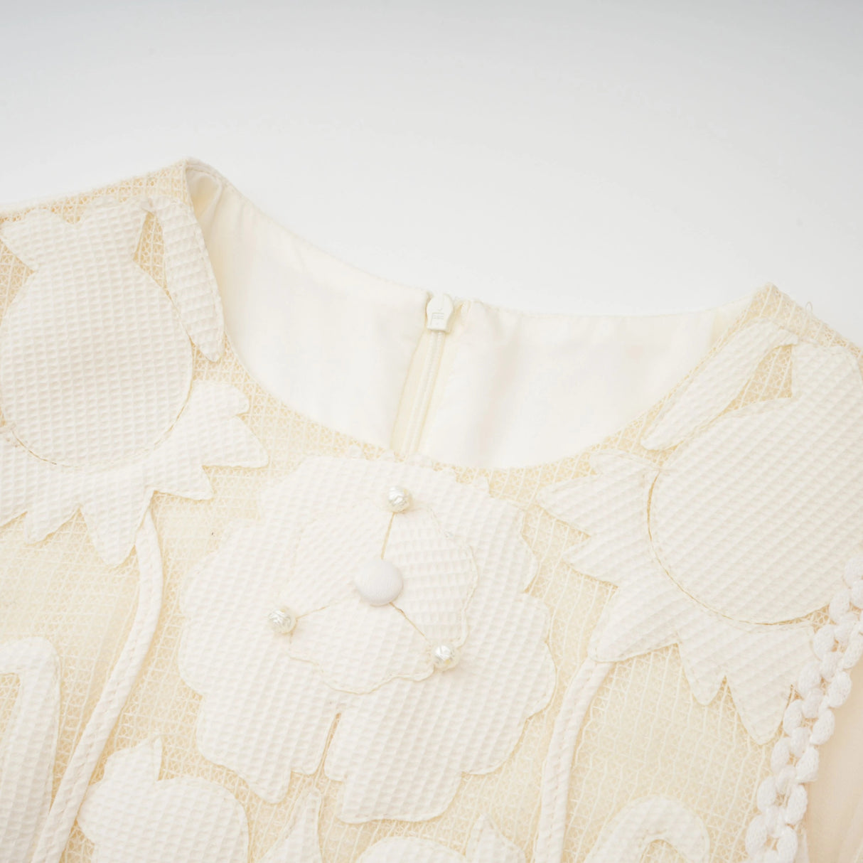 Maelle White Flower Embroidered Maxi Dress