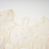 Maelle White Flower Embroidered Maxi Dress