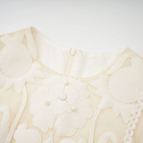 Virginia Maxi Dress White Flower Embroidered