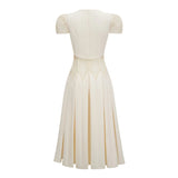 Maelle White Flower Embroidered Maxi Dress
