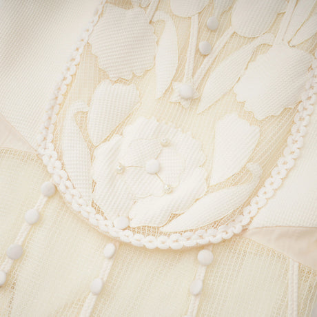 Virginia Maxi Dress White Flower Embroidered