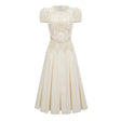 Maelle White Flower Embroidered Maxi Dress