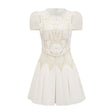 Maelle white flowerembroidered mini dress