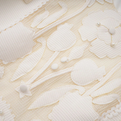 Maelle white flowerembroidered mini dress