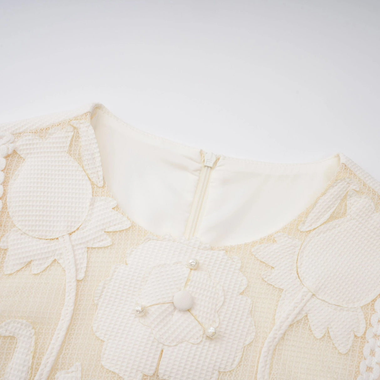 Maelle white flowerembroidered mini dress