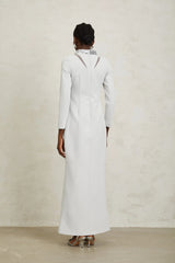 Magdalena Light Grey Crystal Embellished Maxi Dress