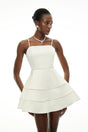Magdalena White Off Shoulder Ruffled Mini Dress