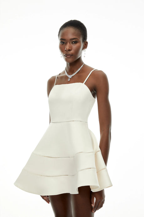 Natalie Mini Dress White Off Shoulder Ruffled