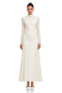 Maggie Ivory High Neck Floral Lace Maxi Dress