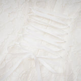 Maggie Ivory High Neck Floral Lace Maxi Dress