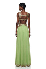 Magnolia Green Halterneck Sequin Maxi Dress