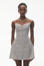 Maisy Grey Embellished Lace Mini Dress
