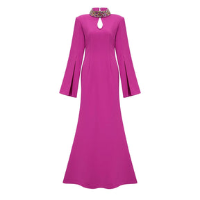 Majestueuse Fuchsia KeyholeDetail Mermaid Gown