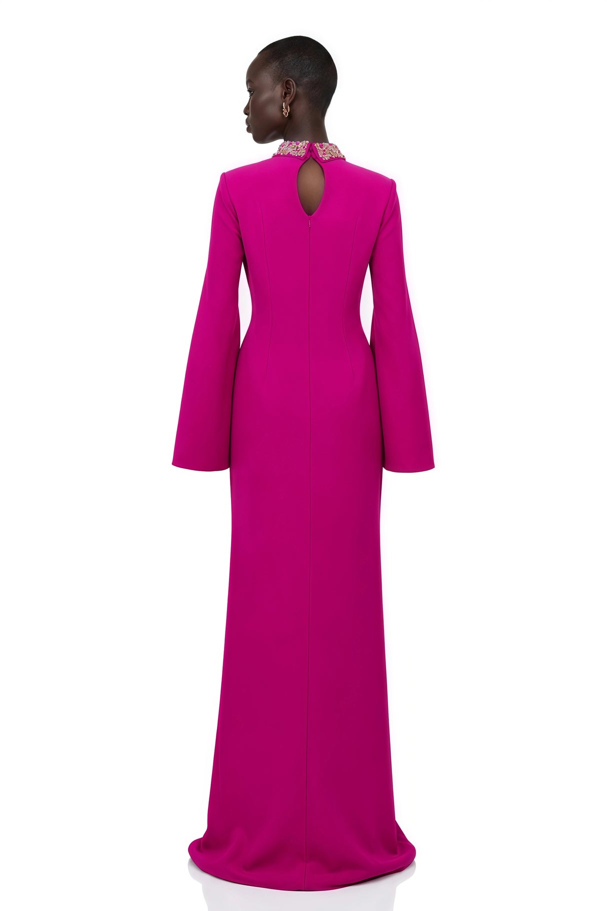 Majestueuse Fuchsia KeyholeDetail Mermaid Gown