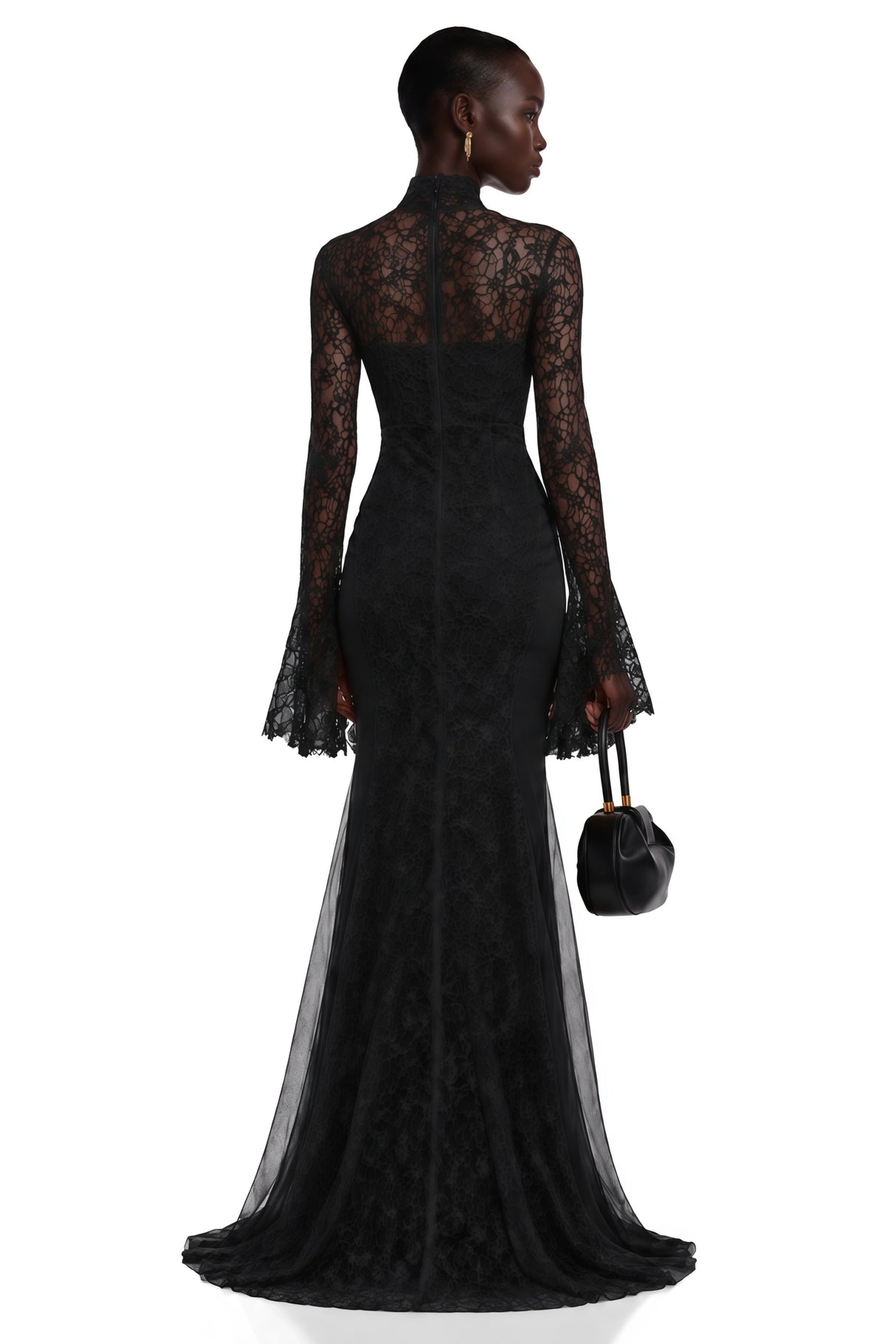 Malgorzata Black CutOut Maxi Dress with Train
