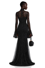 Malgorzata Black CutOut Maxi Dress with Train
