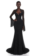 Malgorzata Black CutOut Maxi Dress with Train