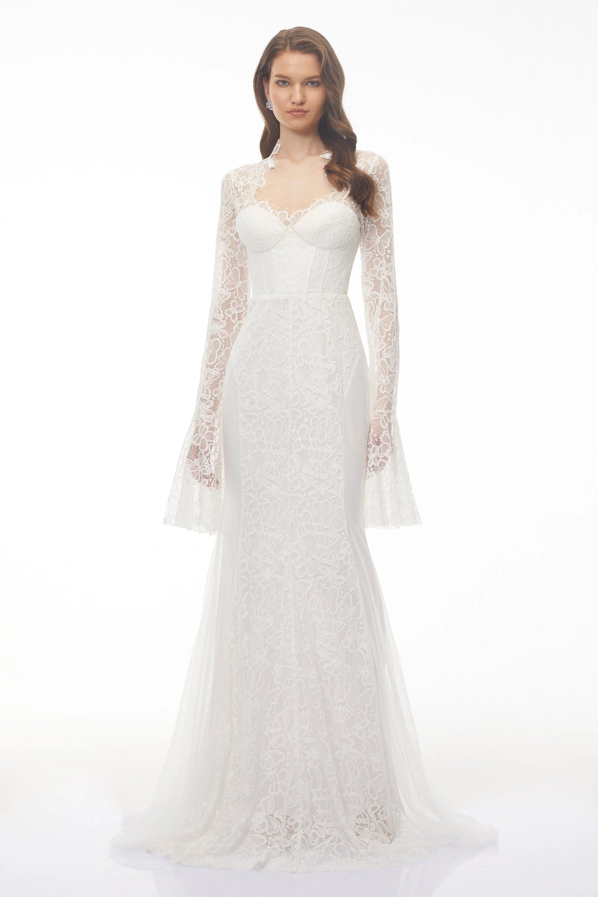 Malgorzata White CutOut Maxi Dress with Train