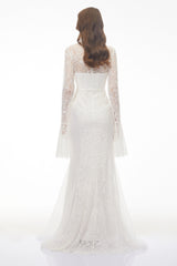 Malgorzata White CutOut Maxi Dress with Train