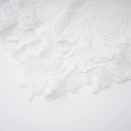Julianna Mini Dress White Lace with Cape