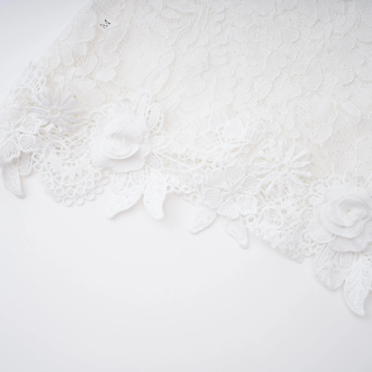 Mandana White Lace Mini Dress with Cape