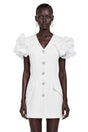 Manon White Tailored Puff Sleeves Blazer Mini Dress