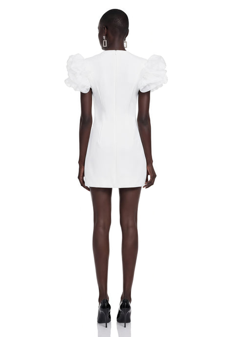 Elda Mini Dress White Tailored Puff Sleeves Blazer