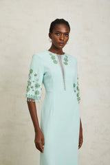 Manuela Mint Green Crystal Embellished Maxi Dress