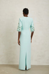 Manuela Mint Green Crystal Embellished Maxi Dress