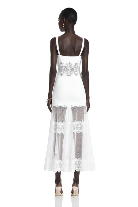 Annalee Midi Dress White Lace Corset