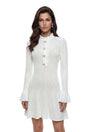 Marcellina White Stretch Knit Mini Dress