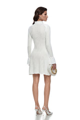 Marcellina White Stretch Knit Mini Dress