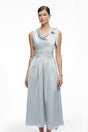 Maren Blue Cowl Neck Satin Midi Dress