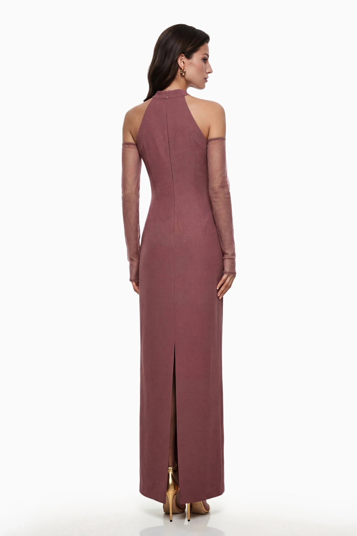 Marenka Dusty Rose Beaded Maxi Dress