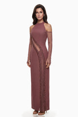 Marenka Dusty Rose Beaded Maxi Dress
