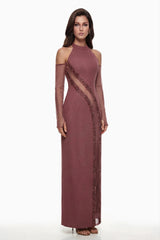 Marenka Dusty Rose Beaded Maxi Dress