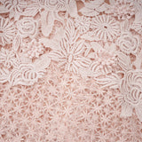 Margaret Light Pink Floral Crochet Midi Dress