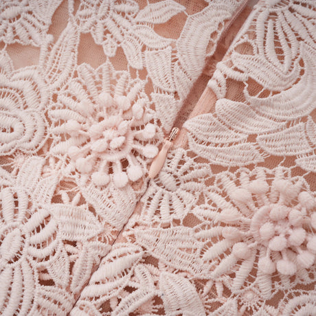 Jordan Midi Dress Light Pink Floral Crochet