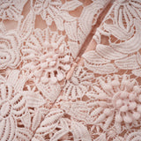 Margaret Light Pink Floral Crochet Midi Dress