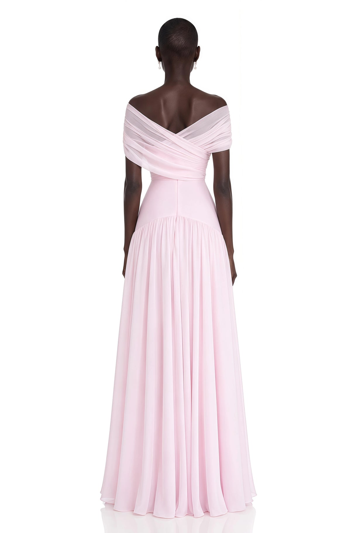 Margaret Pink Short Sleeve Ruched Maxi Dress