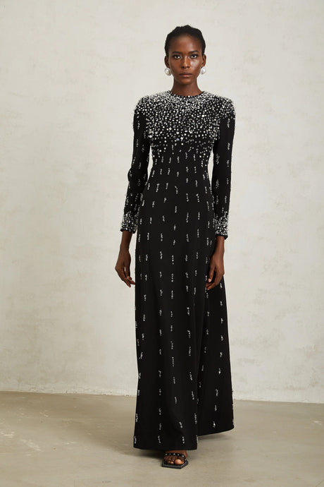 Tessa Maxi Dress Black Embellished