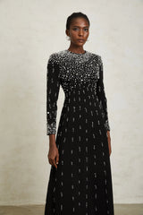 Margarita Black Embellished Maxi Dress