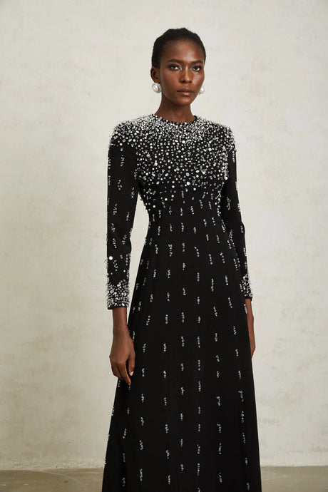 Tessa Maxi Dress Black Embellished