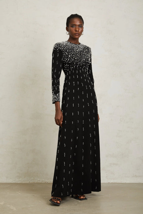 Tessa Maxi Dress Black Embellished