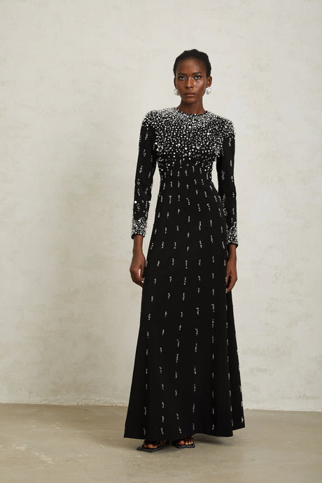 Tessa Maxi Dress Black Embellished