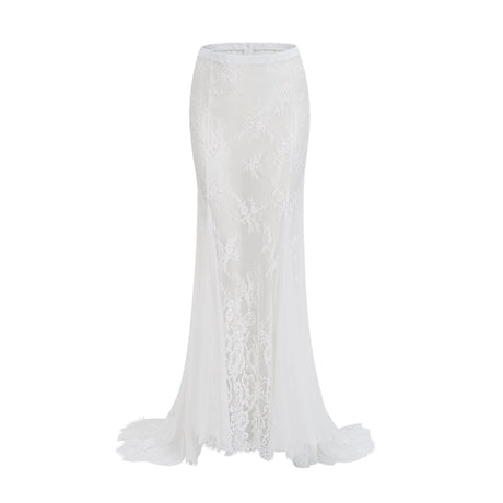 Ivanna Dress White Floral Lace & Skirt Set