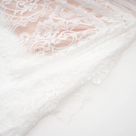 Margherita White Floral Lace Dress  Skirt Set