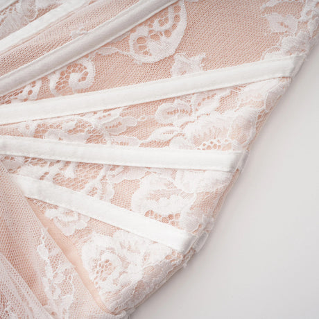 Margherita White Floral Lace Dress  Skirt Set